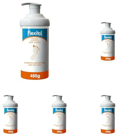 Flexitol Intensely Nourishing Foot Cream, Quick Absorbing, Vitamin E-Enriched Formula to Hydrate, Soften, and Moisturise Very Dry Feet and Legs, Maintain Smooth Feet| 1 x 485g (Pack of 5)