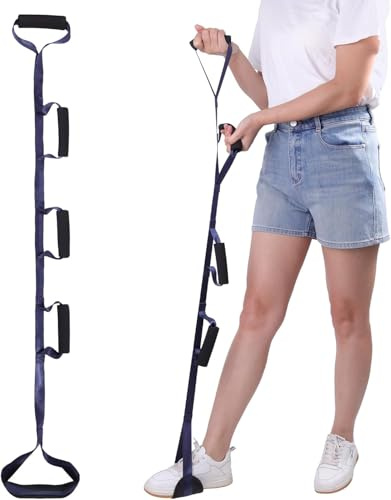 Correa para levantar las piernas con asas acolchadas y presilla para los pies, kit de recuperación para cirugías de prótesis de cadera y rodilla con elevador de piernas, ayuda para la movilidad