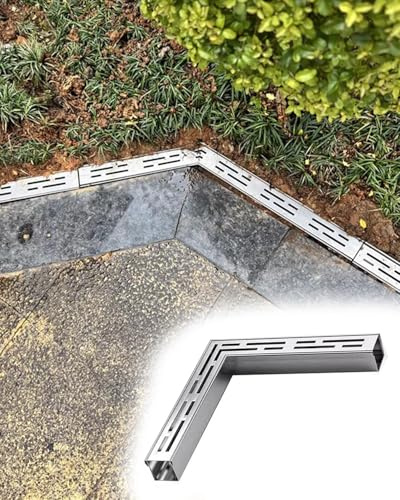 Copertura di scarico per grondaia in acciaio inox, con angolo a 90°, per soluzioni efficienti di drenaggio del calcestruzzo