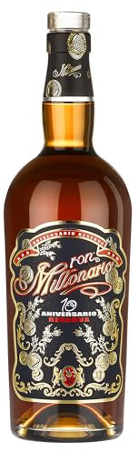 Ron Millonario | 10 Reserva Aniversario| 10 Jahre gereift | Noten von Südfrüchten, Eichenholz & Rauch| Exquisiter Column Still Premium Rum | Hergestellt aus peruanischem Zuckerrohr |700ml | 40% vol.
