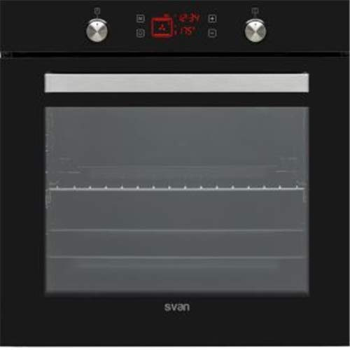 Svan Horno Multifunción Cristal negro SVH375N. Capacidad 78 Litros, 1200W, 10 Programas, Interior Esmaltado, Fácil Limpieza, Eficiencia Energética Clase A