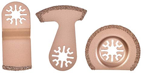 Baverta Lama Utensile Oscillanti Multifunzione,3Pcs Oscillante Saw Blades Set Universal Lame per Seghe Oscillanti per Piastrelle in Ceramica, Carbide