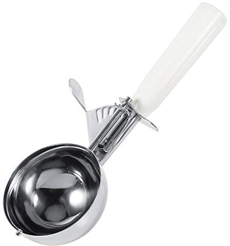 Fydun Eisportionierer Edelstahl Eislöffel für Eiscreme Eiscreme Plätzchen Kuchen Keksteig Lebensmittelqualität Home Restaurant Kitchen Tool (8CM-Weiß)