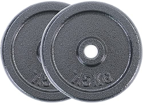 15 kg Hantelscheiben Set 2x7,5 kg Gusseisen Hantel Gewicht versiegelt 30mm