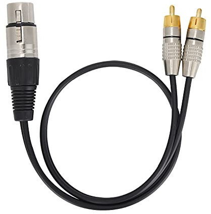 ciciglow XLR-Splitterkabel, Audio-Splitter 1 XLR-Buchse auf 2 Cinch-Stecker Kabel für Heimkino und Professionelle Audiogeräte(2 Meters-Weiblich)