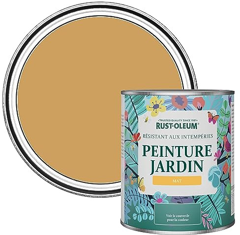 Rust-Oleum 750ml Watercolour Garden Paint - Dijon, Yellow Mould Resistant, Matte Finish, Exterior, Adults