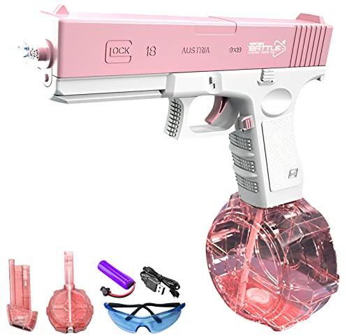 Elektrische Wasserpistole für Erwachsene und Kinder, 32ft Long Range Super One-Touch Automatische Wasserpistole 434CC + 58CC Große Kapazität Stärkster Wassersprüher Sommer Pool Beach Party Spielzeug