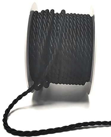 s.dekoda Kordel 15m x 4mm Schwarz Drehkordel Dekoband Kordelband Kordelschnur