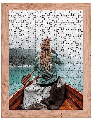 Rahmendesign24 Puzzlerahmen Milano für Puzzle ca. 1000-1500 Teile 80x60cm 60x80cm Eiche Natur mit Acrylglas