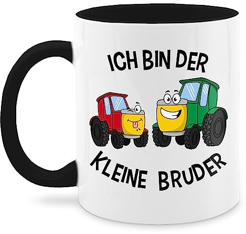 Tasse Tassen 325ml - Kleiner - Ich bin der kleine Bruder Traktor - 325 ml - Schwarz - little brother brüder bro landwirtschaft geschenk geschwisterliebe kleinen lil 2024 gro er für geburt