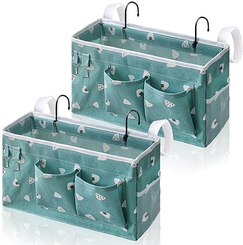 Kanrichu Nachttisch-Caddy, hängende Aufbewahrungstasche, Organizer-Körbe mit Taschen für Etagenbett, Regal und Krankenhausbetten, Dachböden und Schlafsäle, Stuhl, Bettgitter, Zubehör