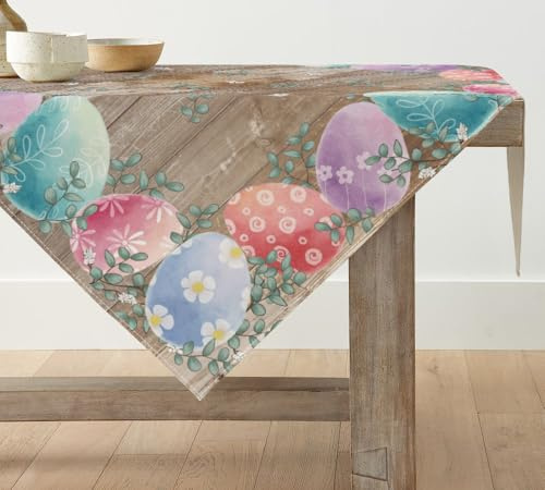 Artoid Mode Planken DREI Ostereier Ostern Tischdecke, Tischwäsche Frühling Küche Tisch Dekoration Drinnen Urlaub Party Dekor 85x85 cm