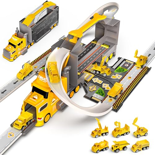 Spielzeug für Jungen ab 2 3 4 5 Jahre Auto Fahrbahn Kinder Bagger Spielzeugautos Baustelle Fahrzeug Kinderspielzeug Kleinkind Alter 3-7 Jahre Weihnachten Geburtstag Geschenke Junge