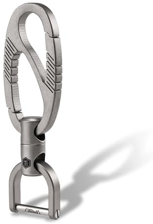 KeyUnity Titanium Carabiner Keychain Clip | Dual-Gate Quick Release EDC Key Holder with D-Ring Key Shackle Organizer for Men & Women Outdoor Activities