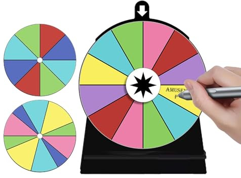 Wheel of Fortune Wheel Spinner, Drehspiel des Rades mit Halterung – Glücks-Spinner Rolle | einfache Montage, wechselbares Drehrad aus Acryl mit 12 Fächern