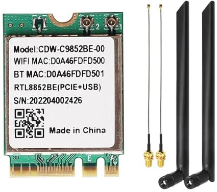 youyeetoo Módulo WiFi 6 para youyeetoo X1, CDW-C9852BE Realtek RTL8852BE NGFF M.2 2230 WiFi tarjeta 2,4 G/5 GHz WiFi BT5.0 (módulos + 2 x Glue Stick ANT)