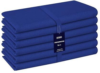 Cottoniva 6er-Set Stoffservietten - Für Familienessen, Feste, Partys & den täglichen Gebrauch - Weich Gemütlich Maschinenwaschbar 100% Baumwolle Servietten 43x43 cm Dunkel-Blau