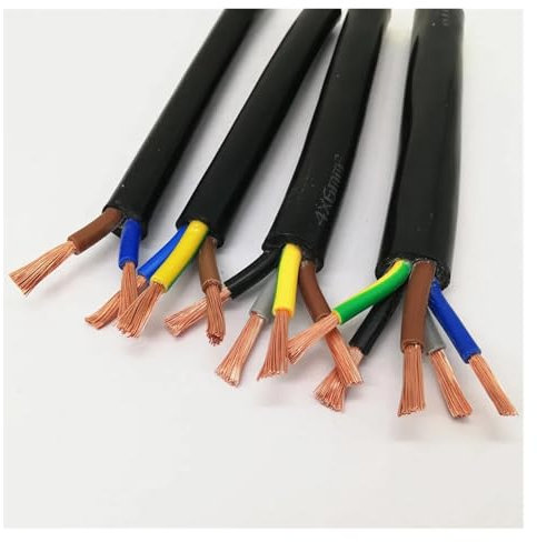 Matériel de communication Câble conducteur en cuivre, 5 mètres, 2 à 5 noyaux, 18awg, 17awg, 15awg, 13awg, 11awg, 9awg, câble électrique en PVC, fil d'alimentation à gaine souple Fils et câbles(5 cores