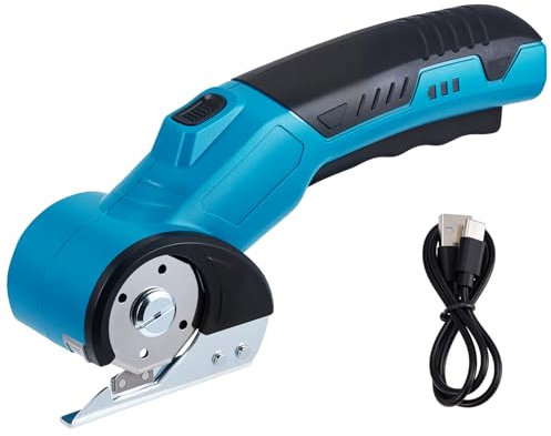 Electric Scissors, 4V Wireless Rotary Cutter, Elektrischer Kartonschneider, Universal Cutter, Elektrische Stoffschere für Stoffe, Teppich, Leder, Filz, Inklusive Aufbewahrungsbox
