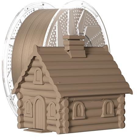 Conjure Tr? PLA Filament, PLA Filament 1,75 mm f?r 3D-skrivare, tr?look, Vit ek, 1 kg