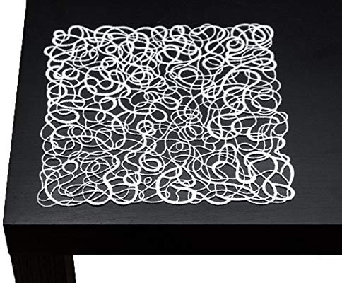Generisch zartes Deckchen 23 x23 cm eckig echte Plauener Stickereien (weiß)