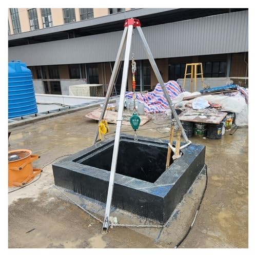Trépied de sauvetage robuste avec treuil pour levage d'incendie et sauvetage en bâtiment, construction en aluminium haute résistance supporte jusqu'à 816,5 kg, idéal pour les opérations d'urgence