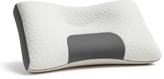 Universe-GL Orthopädisches Kissen - Ergonomische Nackenstütze für Seiten & Rückenschläfer - Kühlender Atmungsaktiver Bezug- Waschbar - 48x74x8 cm (Grau)