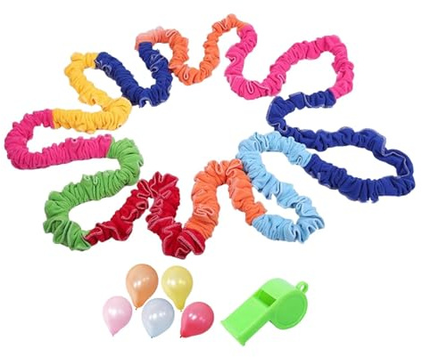 Oshhni Bande élastique coopérative pour Enfants, Corde Extensible, Exercice de, Mouvement Physique, Accessoire, 5 Ballons, Anneau de, 500 Cm