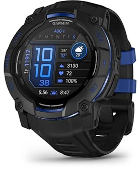 Garmin Instinct 3 50mm AMOLED – GPS-Multisport-Smartwatch, 1,3 AMOLED-Display, bis zu 24 Tage Akkulaufzeit, 80+ Sport-Apps, Health Coach, Multi-Satellitenempfang, LED-Taschenlampe, Notifications