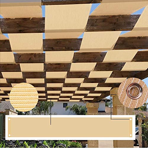 Tenda parasole beige, 1 x 9 m, protezione dai raggi UV, per giardino, patio, pergola e camera in vetro, facile installazione, decorazione per esterni