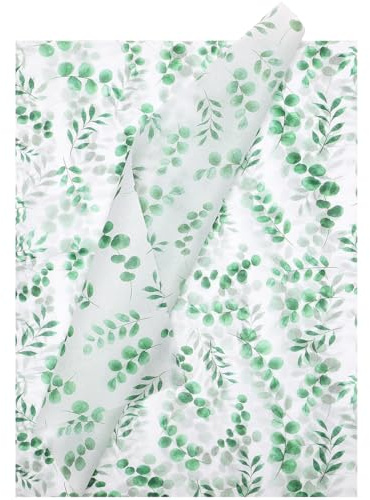 woric 50 Sheets Leaf Tissue Paper, 50 * 35cm Eucalyptus Printed Wrapping Paper Gift Wrapping Tissue Wedding Tissue Paper for Birthday Party Wedding Festival Decoration DIY