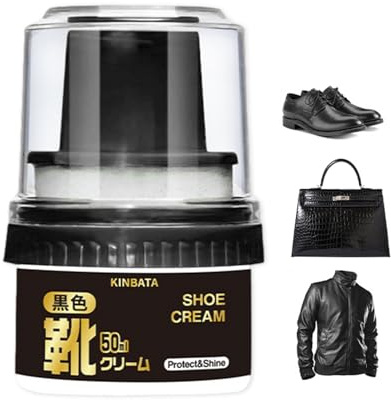 Generico Lucidante Scarpe Nero - 50ml Cura Scarpe In Pelle Con Applicatore | Ćera Lucidante | Lucidatore Per Stivali In Pelle, Copre Gŕaffi, Ripristina Colore, Lucentezza
