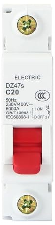 1P AC MCB DZ47s Thermomagnetischer Schutz DIN-Schienen-Leistungsschalter 230V 50/60Hz Leistungsschalter 6-63A CCC-geprüft(10A)
