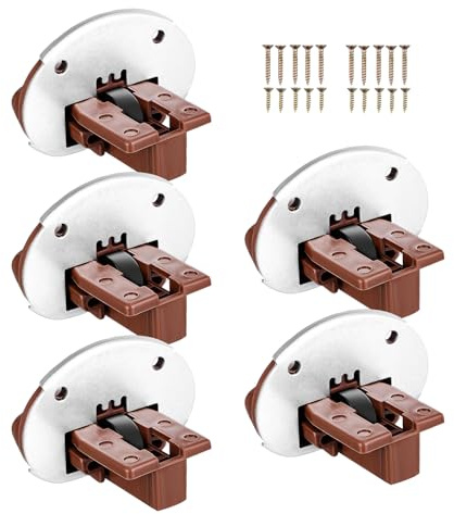 FONDOTIN Juego de 5 Guías de Cajón para Montaje Inferior Kit de Reparación de Correderas de Plástico para Muebles de Cocina y Armarios Herrajes para Cajones Resistentes y Silenciosos