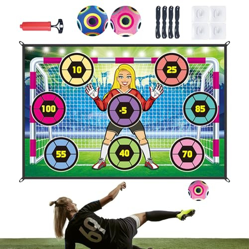 Set Di Tappetini Da Gioco Per Palloni Da Calcio - Tabellone Da Gioco Per Lancio Della Porta In Cortile, Giocattolo Divertente Per L'apprendimento Calcio Per Ragazzi, Rampa Di Lancio Per Esercitazi