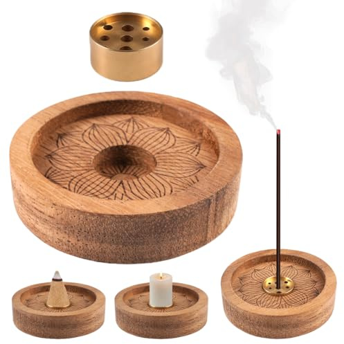 Porte Encens avec Récupérateur de Cendres de 7cm, Trous de 3/2.5/2 mm