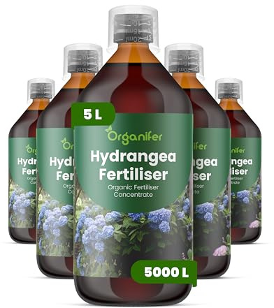 Engrais liquide organique 5x1L pour hortensias – croissance saine et floraison durable – Organifer