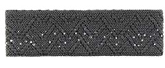 Eisbär Damen Stirnband Isabella Crystal, anthrazit - elegantes Damen Stirnband mit Kristallen, Materialmix aus wunderbar weicher Merinowolle, perfekt für Kopfumfang 56-58 cm