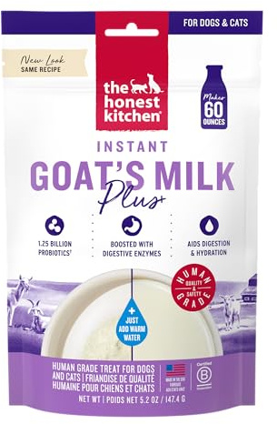 The Honest Kitchen Human Grade Instant Goat's Milk with Probiotics for Dogs and Cats, 5.2 Ounces