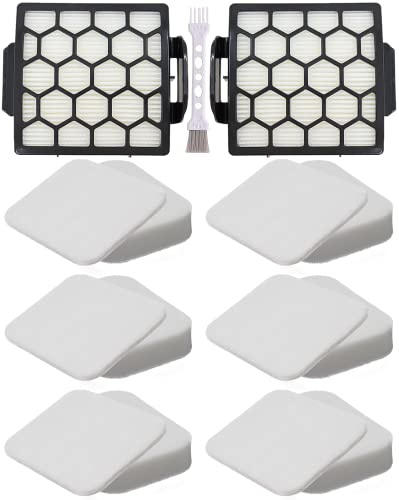 Laukowind for Shark ZU62 ZU60 Navigator Zero-M Self-Cleaning Brushroll Pet Pro Upright Vacuum Replacement Filter Compare ZU62C NV150 NV151 NV251 NV255 Part 1238FT60 1239FT60,2 Filter 6 Foam 6 Felt Kit