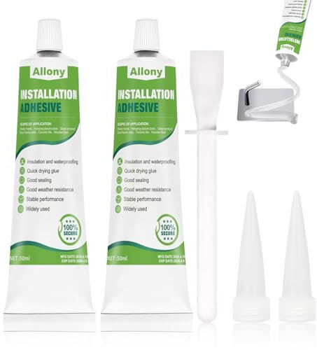 Forteadesivodi Montaggio, Sostituisce i Fori e Le Viti Nel Muro Colla Attaccatutto Forte, Colla per Interni e Esterni, Adatto per Ganci in Plastica, Quadri Appesi, Orologi e Prodotti in Vetro 50 ml*2