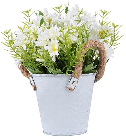 FUNOMOCYA 3er Satz Vintage Simulierte Gänseblümchen Bonsai Realistische Kunstblumen Mit Topf Für Heimdekoration Balkon Garten