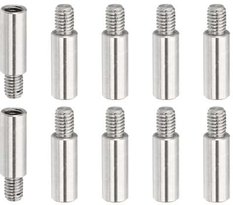 PATIKIL M6x20+8mm Abstandshalter Schrauben Verlängerung Stifte 10 Stück Edelstahl Gewindehülse Abstandsbolzen Schrauben Ersatz für Binden Nachfüllbaren Scrapbook Fotoalbum Bastel DIY