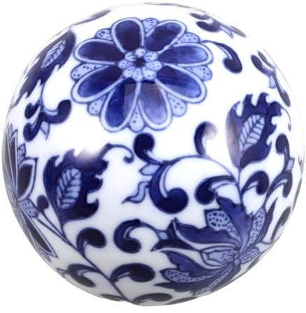 Garneck Ceramic Hand-Painted Floating Dekorative Kugel Für Teich Und Aquarium Elegante Gartenkugel Aus Traditioneller Keramik Handbemalt Einzigartiges Kunstwerk Für Stilvolle Dekoration