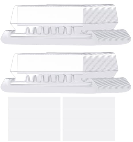 File Folder Tabs 40PCS Suspension Hanging File Folder Labels for Quick Identification of Clear Plastic Filing Tabs with Inserts