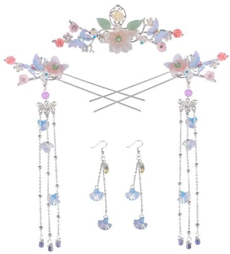 Anneome Set di Accessori per Chioma Stile Cinese in Lega, Bastoncini per Chioma Vintage Nappine, Fermacapelli Elegante per Matrimoni e Feste, Regalo per Donne