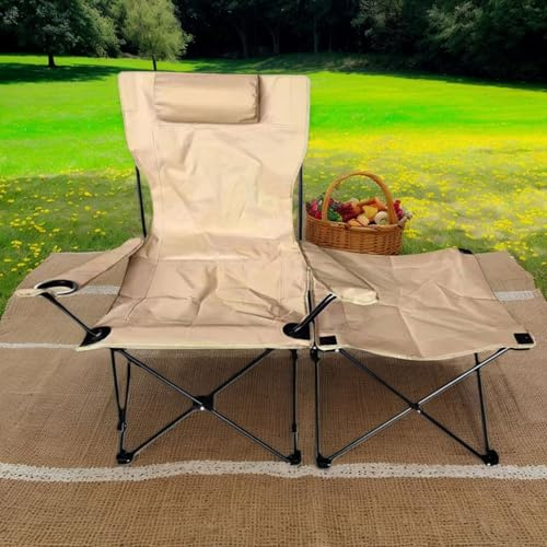 Robuster Klappstuhl mit Liege, ergonomischer Terrassenliege für Camping, Rasen, Strand und Pool, stabiles belastbares Design für ultimativen Komfort und Entspannung