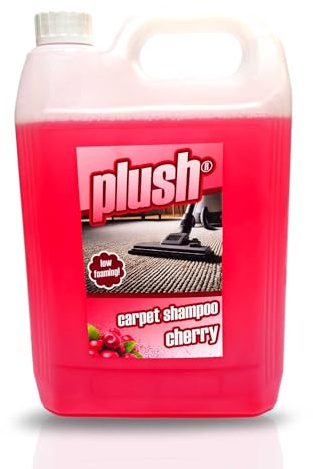 Plush Carpet Cleaner Solution, Pet Carpet Shampoo Spot Stain Remover 5L | Cherry Scent - Powerful machine carpet shampoo that lifts deep dirt and stains, neutralises odours and leaves carpets fresh
