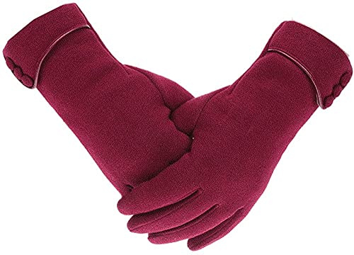 Outrip Warme Winterhandschuhe für Damen, Touchscreen, Handy, winddicht, gefüttert, dick