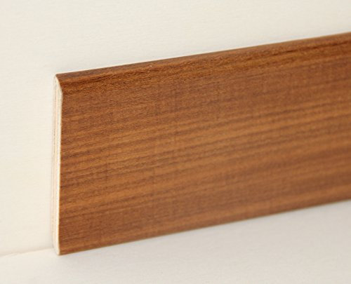 Hobby bois – plinthe avec revêtement en bois de afrormosia verni naturel mm. 75 x 10 x 2400 (prix pour mL. 4, 80)